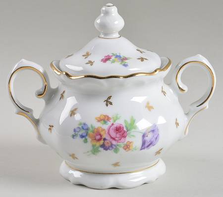 Dresden Rose Sugar Bowl & Lid