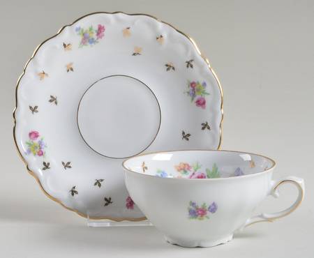 Dresden Rose Flat Cup & Saucer Set