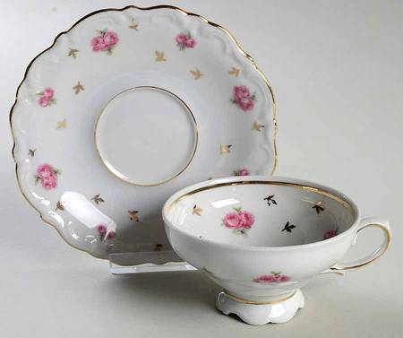 Heritage (Rosebuds) Footed Cup & Saucer Set