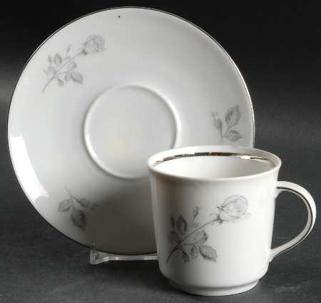 Snow Rose Flat Cup & Saucer Set