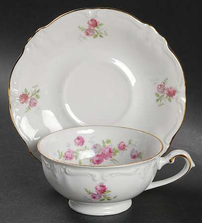Rosalie Footed Cup & Saucer Set
