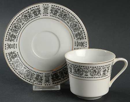 Spanish Scroll Flat Cup & Saucer Set