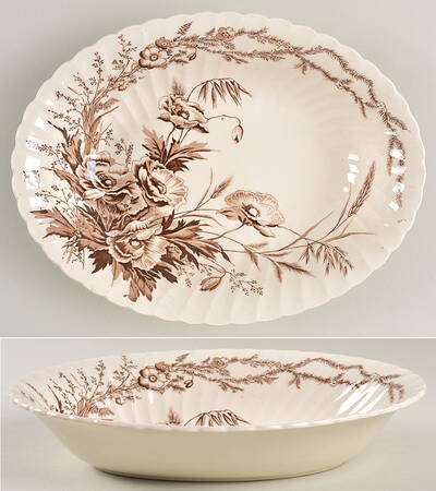 Harvest Brown 9" Oval Vegetable Bowl