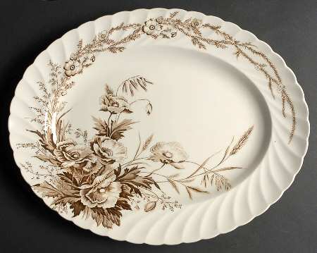 Harvest Brown 16" Oval Serving Platter