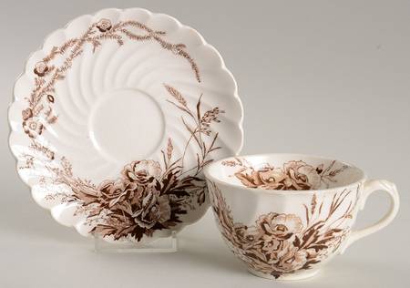 Harvest Brown Flat Cup & Saucer Set
