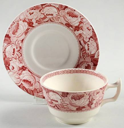 June Pink Flat Cup & Saucer Set