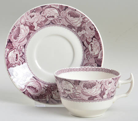 June Plum Flat Cup & Saucer Set