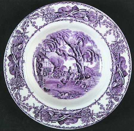 Pastoral Davenport Amethyst Rim Soup Bowl