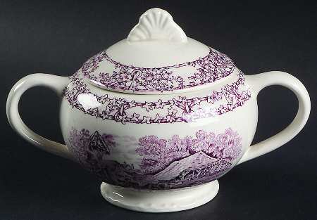 Pastoral Davenport Amethyst Sugar Bowl & Lid