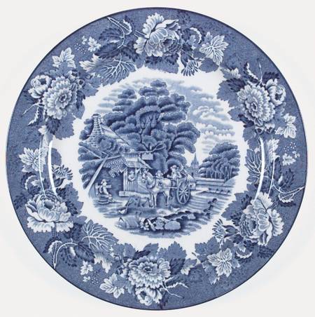 English Scenery Blue (Old Backstamp, Smooth) by Wood &amp; Sons