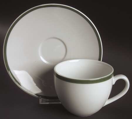 Brasserie Green Flat Cup & Saucer Set by Williams-Sonoma