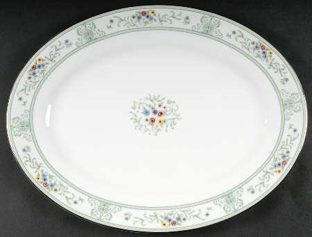 Agincourt Green 15" Oval Serving Platter