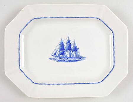 American Clipper Blue 12" Oval Serving Platter