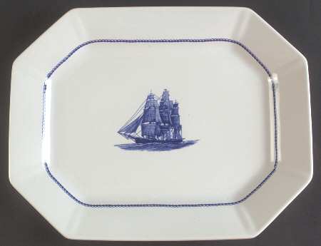 American Clipper Blue 14" Oval Serving Platter