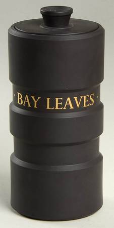 Basalt Black Bay Leaf/Leaves Spice Jar & Lid