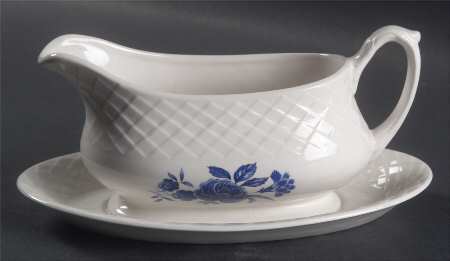 Blue Rose Gravy Boat & Underplate
