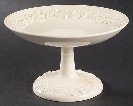Cream Color on Cream Color (Shell Edge) Round Compote (Height X Width)