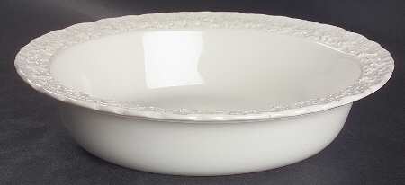Cream Color on Cream Color (Shell Edge) 10" Oval Vegetable Bowl