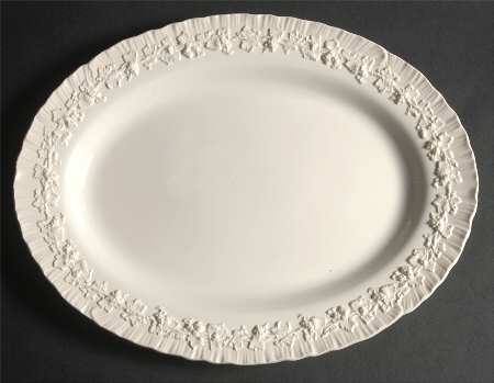Cream Color on Cream Color (Shell Edge) 14" Oval Serving Platter