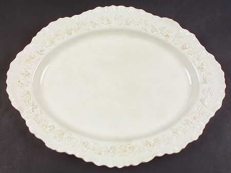 Cream Color on Cream Color (Shell Edge) 16" Oval Serving Platter