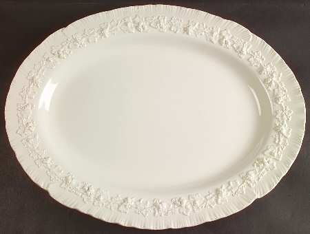 Cream Color on Cream Color (Shell Edge) 17" Oval Serving Platter