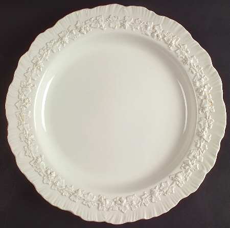Cream Color on Cream Color (Shell Edge) 12" Chop Plate (Round Platter)