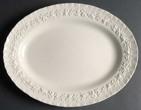 Cream Color on Cream Color (Shell Edge) 16" Oval Serving Platter