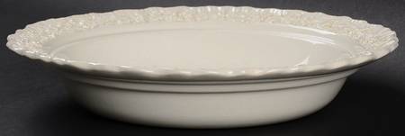 Cream Color on Cream Color (Shell Edge) Muffin Dish No Lid