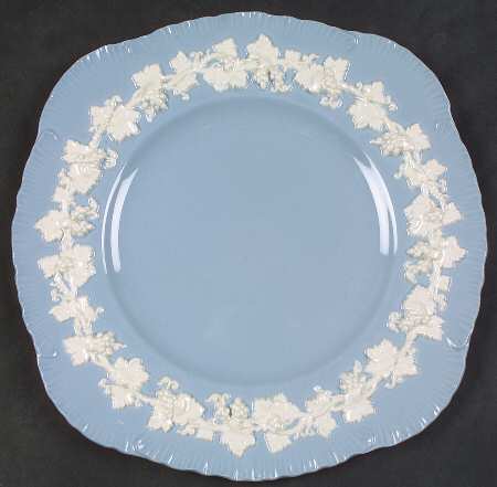 Cream Color on Lavender (Shell Edge) Square Luncheon Plate