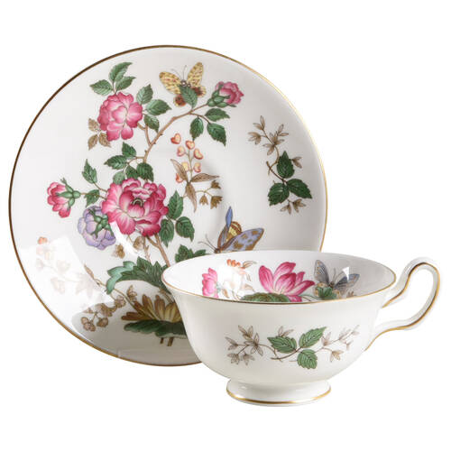 Peony Shape Footed Cup & Saucer Set