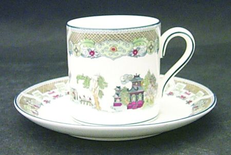 Chinese Legend Bond Shape Demitasse Cup and Saucer Set