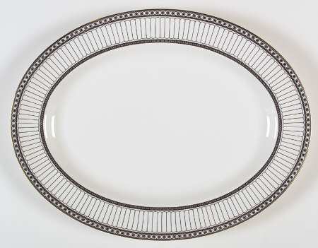 Colonnade Black 15" Oval Serving Platter