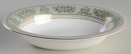 Columbia Sage Green Rim 9" Oval Vegetable Bowl