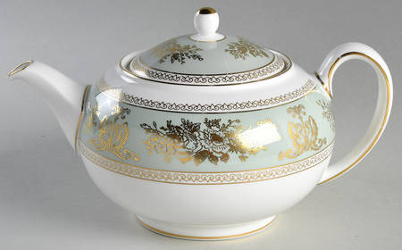 Columbia Sage Green Rim Teapot & Lid