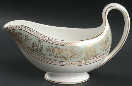 Columbia Sage Green Rim Gravy Boat