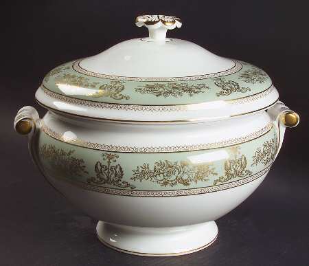 Columbia Sage Green Rim Tureen &  Lid