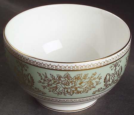 Columbia Sage Green Rim Open Sugar Bowl