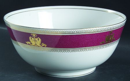 Columbia Powder Ruby (Rim and Center) 9" Salad Serving Bowl