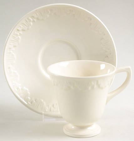 Corinthian Cream Footed Demitasse Cup & Saucer Set