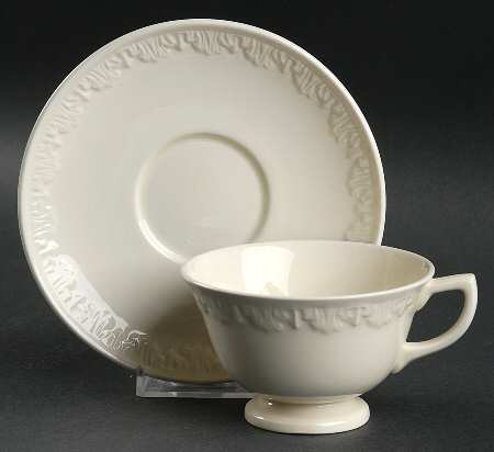 Corinthian Cream Footed Cup & Saucer Set