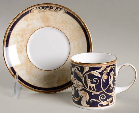 Cornucopia Can Shape Demitasse Cup and Saucer Set