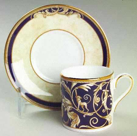 Cornucopia Bond Shape Demitasse Cup and Saucer Set