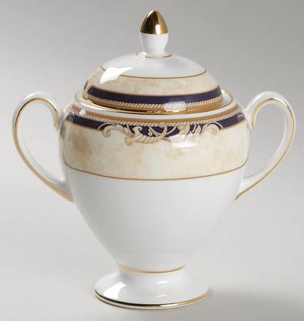 Cornucopia Globe Shape Sugar Bowl & Lid