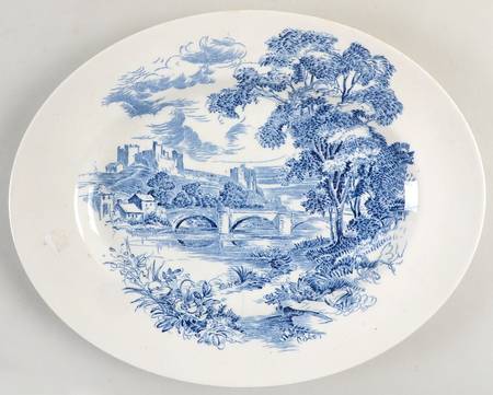 Countryside Blue 12" Oval Serving Platter