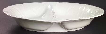 Countryware 10" Oval Divided Vegetable Bowl