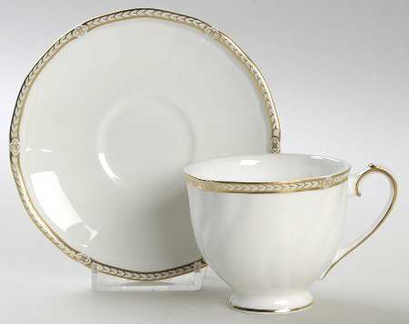 Crown Gold (England) Footed Demitasse Cup & Saucer Set