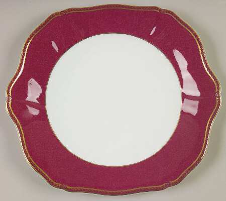 Crown Ruby Square Handled Cake Plate