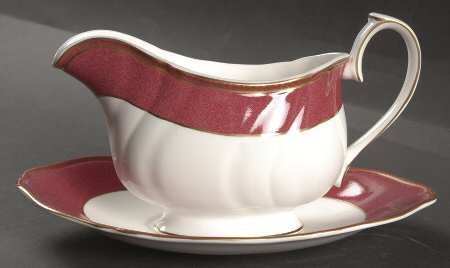 Crown Ruby Gravy Boat & Underplate
