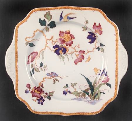 Devon Rose Square Handled Cake Plate