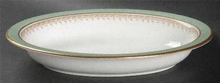 Eccles Bead Celadon 10" Oval Vegetable Bowl